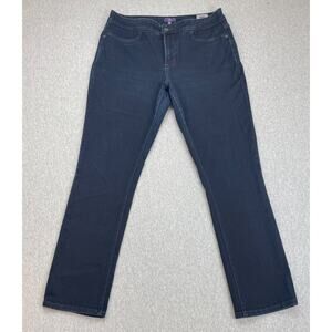 NYDJ Jeans Womens 12 Blue Denim Cotton Blend Stretch Dark Wash Legging